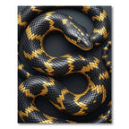 Golden Black Serpentine Abstract Scales Rug