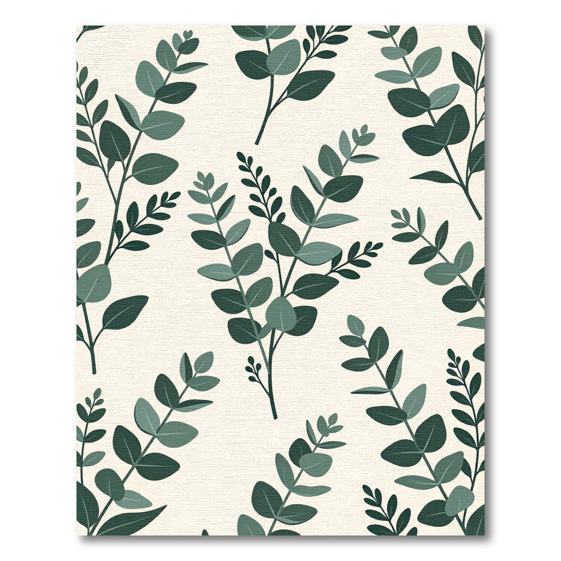 Eucalyptus Sprig Cream Botanical Arrangement Rug