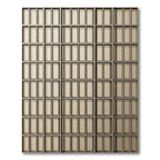 Neutral Beige Rectangular Grid Rug