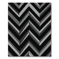 Monochromatic Zigzag Herringbone Inlay Rug
