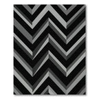 Monochromatic Zigzag Herringbone Inlay Rug