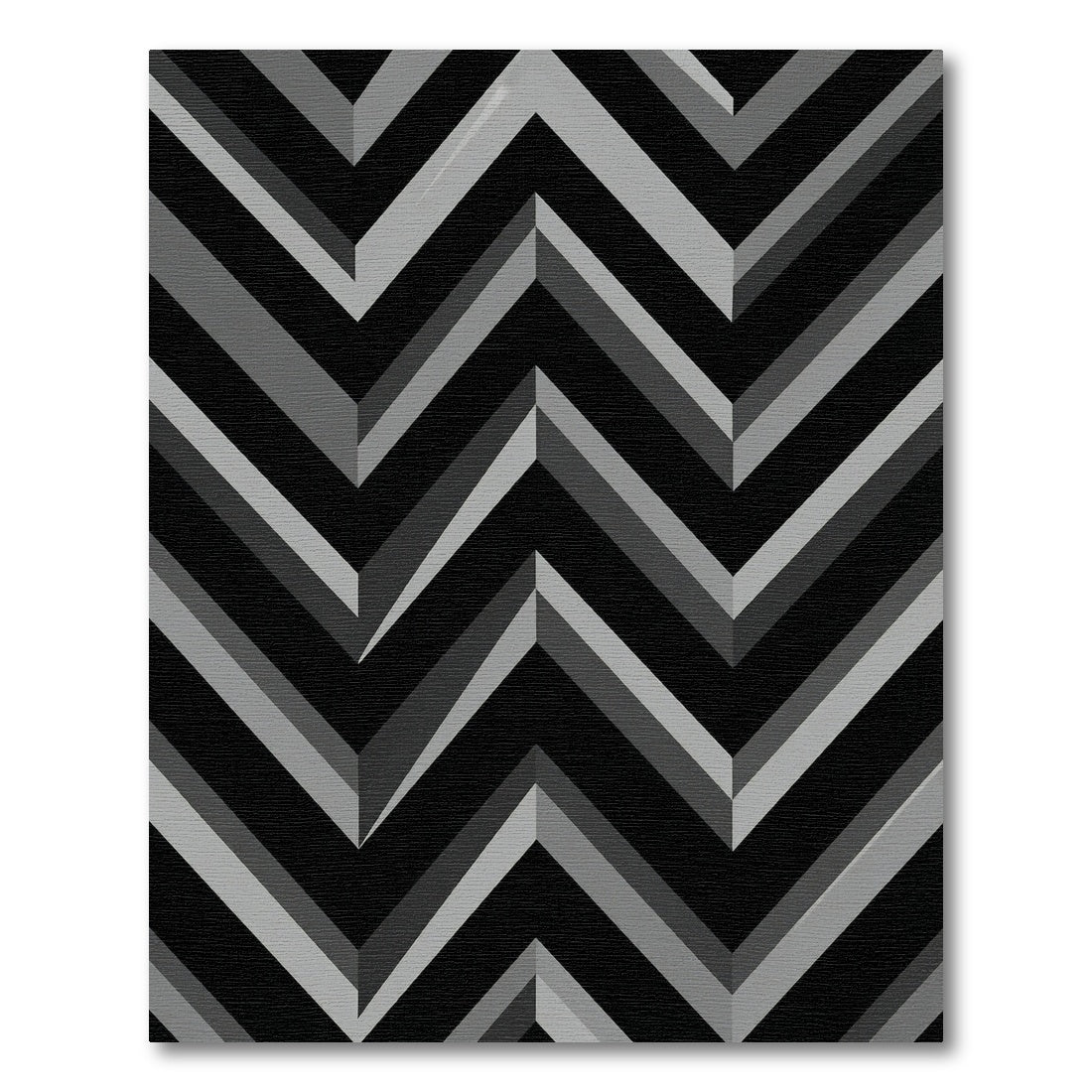 Monochromatic Zigzag Herringbone Inlay Rug