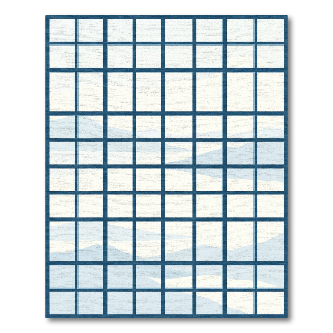 Indigo Grid Landscape Window View Rug