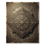 Elegant Bronze Ornate Floral Medallion Rug