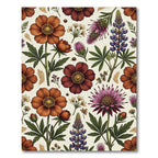 Vintage Botanical Earthy Floral Meadow Rug