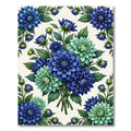Blue and Mint Dhalia Floral Arrangement Rug