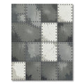 Industrial Gray Riveted Steel Plate Rug