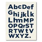 Navy Modern Alphabet Typographic Art Rug