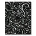 Abstract Black White Swirl Rug
