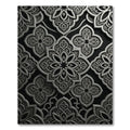 Intricate Silver Arabesque Floral Pattern Rug