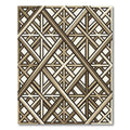 Geometric Bronze Interlocking Lattice Art Rug