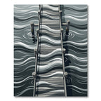 Gray Wooden Pier Waves Rug