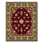 Deep Red Floral Vine Garden Rug