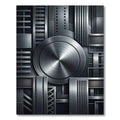 Industrial Metallic Silver Geometric Steel Rug