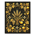 Golden Wheat Fleur de Lis Vine Rug