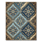 Ornate Indigo And Cerulean Damask Filigree Rug