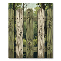 Rustic Weathered Forest Fence Wood Rug