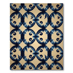 Indigo Splatter Ikat medallion Rug