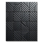 Contemporary Charcoal Linear Geometric Rug