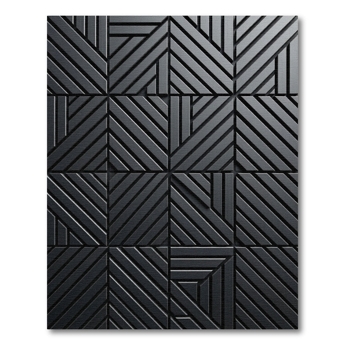 Contemporary Charcoal Linear Geometric Rug