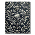 Antique Silver Leaf Scrollwork Composition Rug