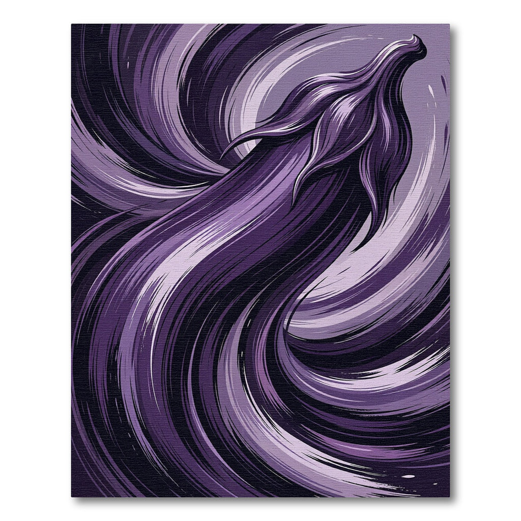 Lush Violet Swirling Plum Abstract Rug