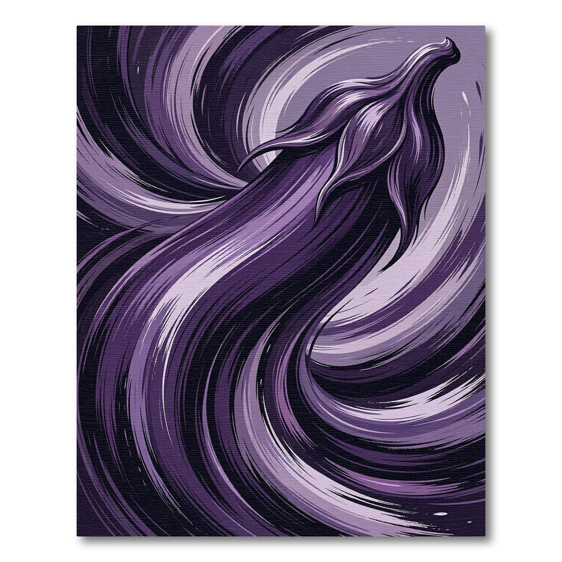 Lush Violet Swirling Plum Abstract Rug