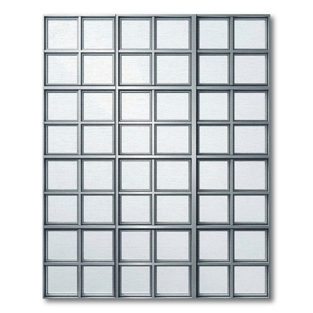 Modern Gray Industrial Grid Squares Rug