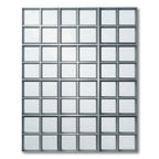 Modern Gray Industrial Grid Squares Rug