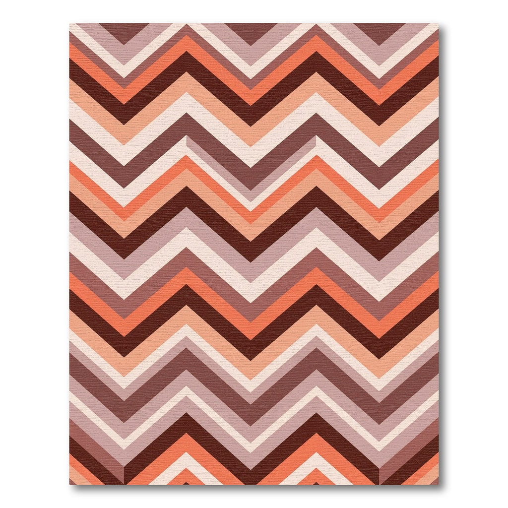 Retro Earthy Chevron Zigzag Area Rug