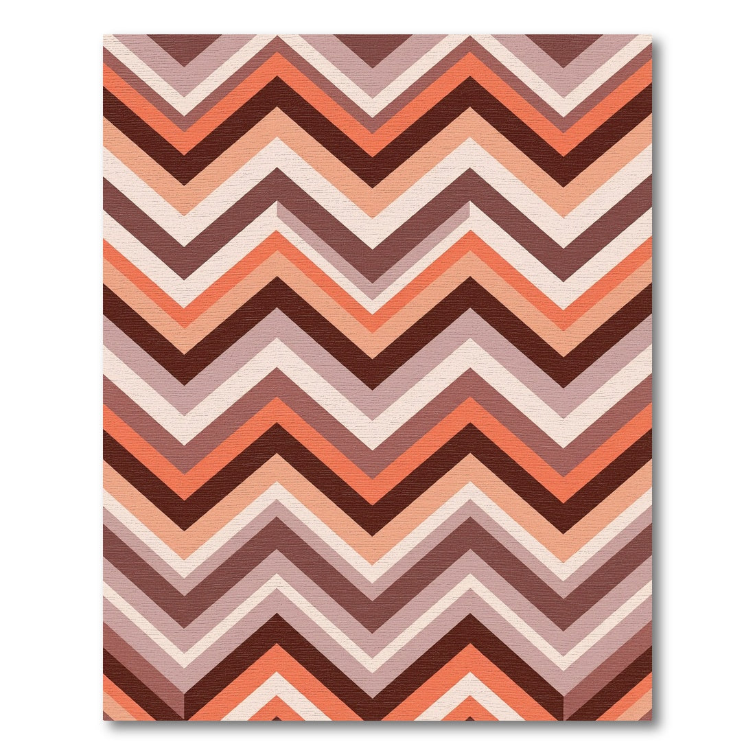Retro Earthy Chevron Zigzag Area Rug