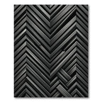 Modern Charcoal Chevron Geometric Abstract Rug