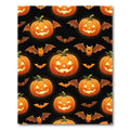 Glowing Jack-o-lantern and Spooky Bat Halloween Rug