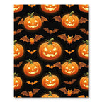 Glowing Jack-o-lantern and Spooky Bat Halloween Rug