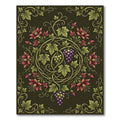 Ornate Forest Green Grape Vine Tapestry Rug