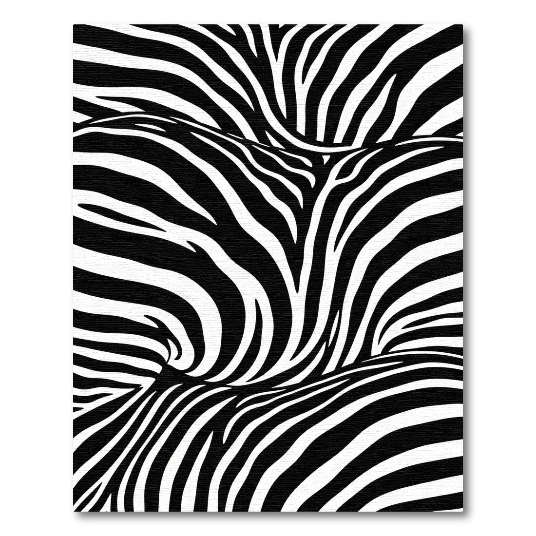 Bold Monochrome Zebra Wave Rug