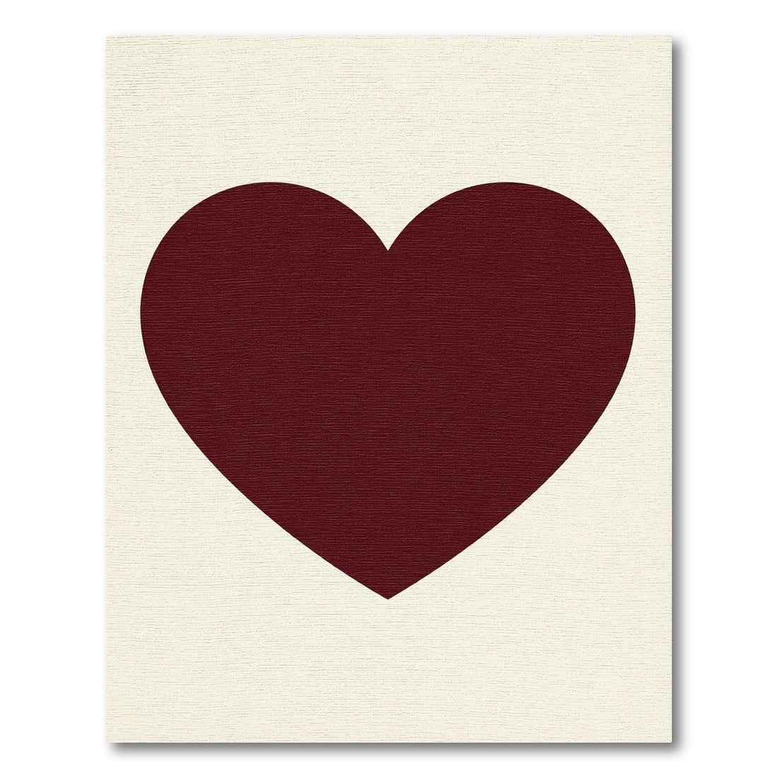 Minimalist Deep Burgundy Heart Shape Rug
