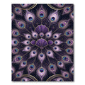 Elegant Purple Peacock Feather Mandala Rug
