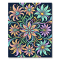 Vibrant Floral Swirl Medallion Art Rug