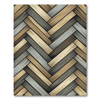 Earthy Herringbone Planks Neutral Tones Rug