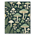 Whimsical Sage Mushroom Forest Fern Rug
