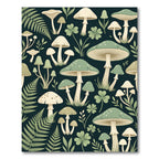 Whimsical Sage Mushroom Forest Fern Rug
