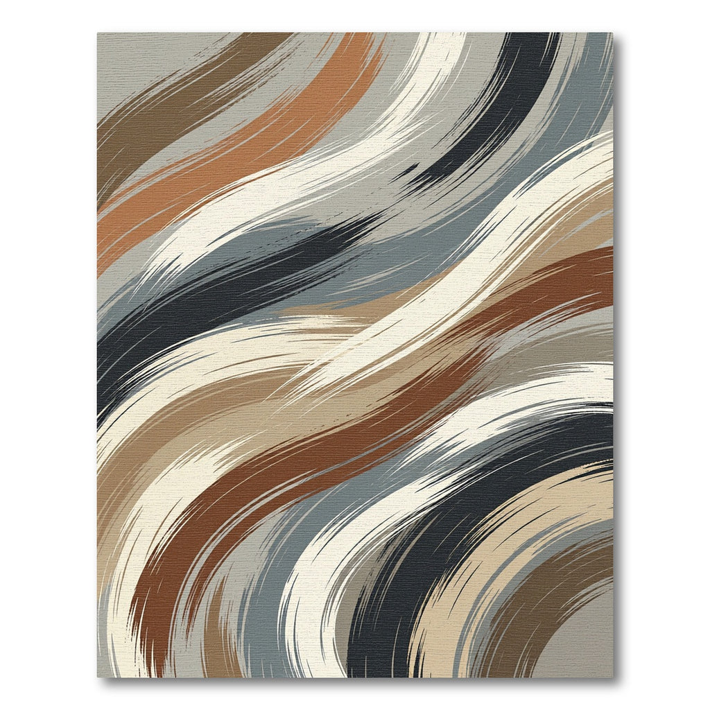 Earthy Tones Abstract Brush Stroke Rug