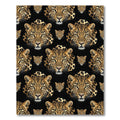 Majestic Leopard Faces Black Background Rug