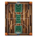 Basketball Court Green Wood Centerpiece Rug