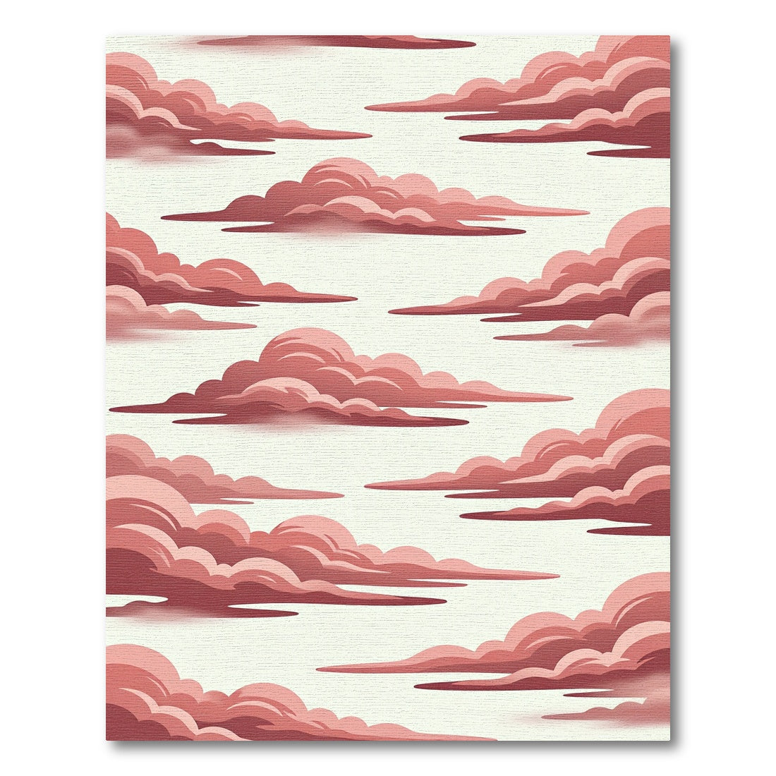 Dreamy Pink Cloudy Sky Illustration Rug