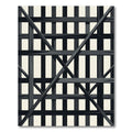 Dark Grey Lattice Grid Rug