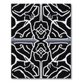 Black White Organic Branch Medallion Rug