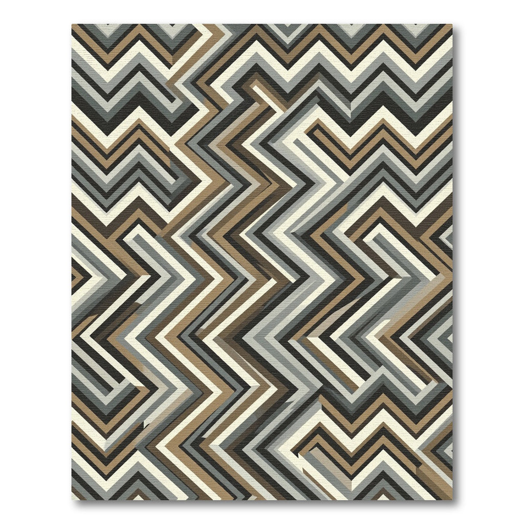 Modern Earthy Zigzag Chevron Texture Rug