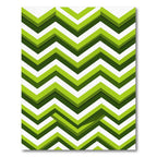 Modern Vibrant Green Zigzag Chevron Rug